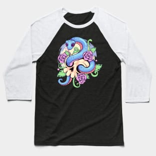 Kawaii Pastel Goth Snake Skull Baseball T-Shirt